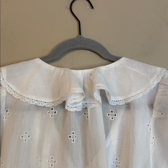 NWT- Madewell Pintuck Ruffle Puff Sleeve Top, White, Medium - Picture 10 of 12